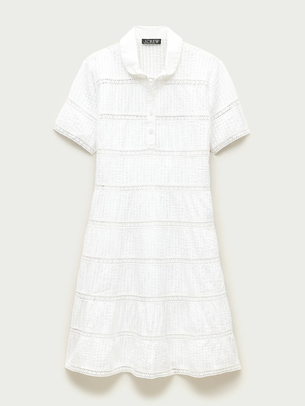 J.Crew Tiered Shirt Dress Cotton Voile White XS/0